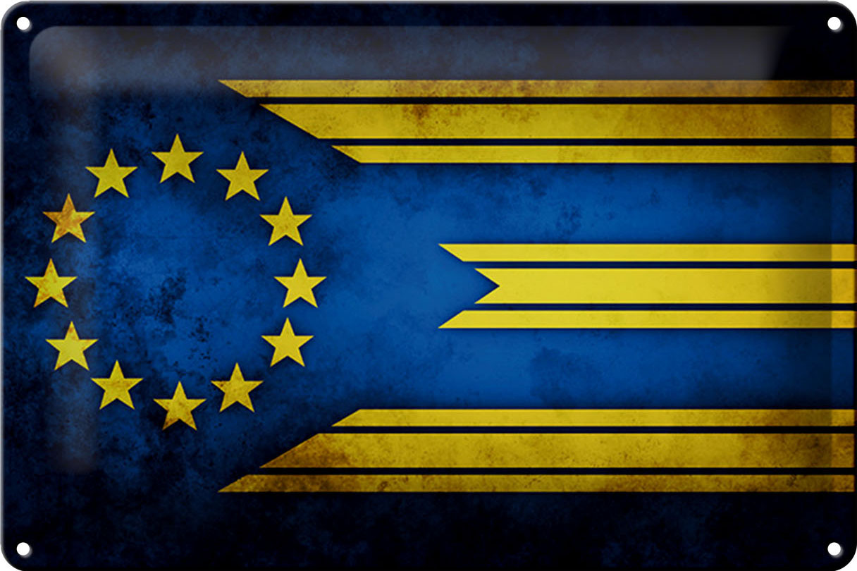 Schild Blech 30x20cm - Made in Germany - Flagge Europa Fahne Metall Deko Blechschild – Bild 2