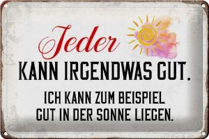 Schild Blech 30x20cm - Made in Germany - Spruch jeder kann irgendwas gut Sonne Metall Deko Blechschild