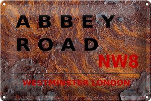 Schild Blech 30x20cm - Made in Germany - London Abbey Road NW8 Rost Metall Deko Blechschild