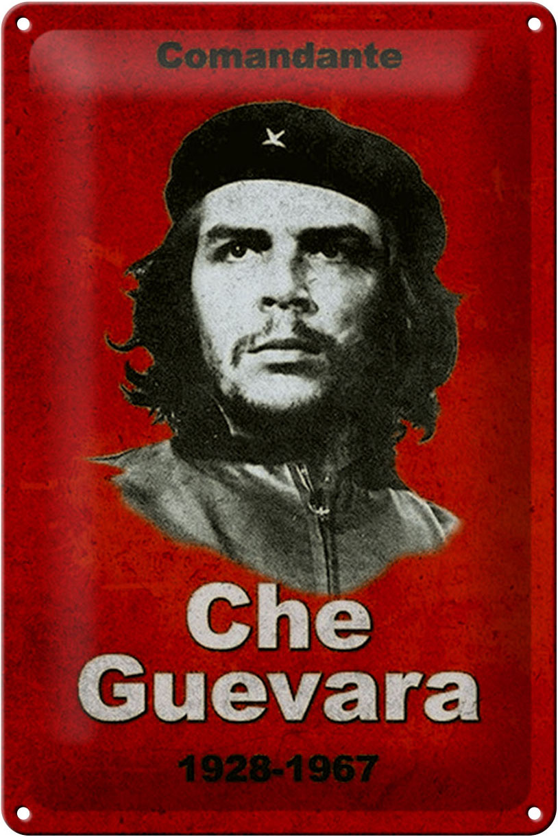 Schild Blech 20x30cm - Made in Germany - Retro Comandant Che Guevara 1928-1967 Metall Deko Blechschild