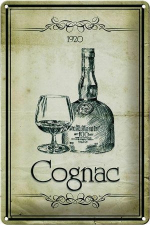 Schild Blech 20x30cm - Made in Germany - 1920 Cognac Retro Metall Deko Blechschild