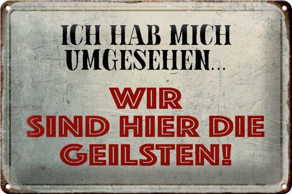 Schild Blech 30x20cm - Made in Germany - Spruch wir sind die Geilsten Metall Deko Blechschild