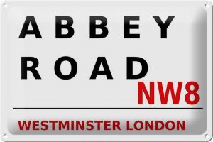 Schild Blech 30x20cm - Made in Germany - London Street Abbey Road NW8 Metall Deko Blechschild