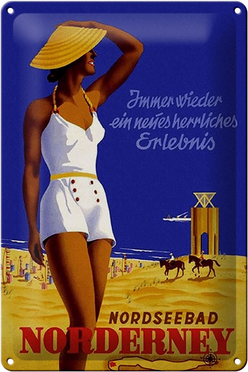 Schild Blech 20x30cm - Made in Germany - Spruch Urlaub Nordseebad Norderney Metall Deko Blechschild