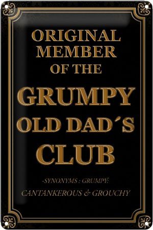 Schild Blech 20x30cm - Made in Germany - Spruch Original Grumpy old Dads Club Metall Deko Blechschild