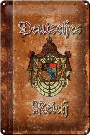 Schild Blech 20x30cm - Made in Germany - Bayern Deutsches Reich Wappen Metall Deko Blechschild