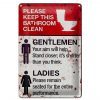 Schild Blech 20x30cm - Made in Germany - Spruch Gentlemen Ladies WC Toilette Metall Deko Blechschild