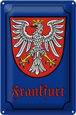 Schild Blech 20x30cm - Made in Germany - Wappen Frankfurt Stadtwappen Stadt Metall Deko Blechschild