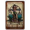 Schild Blech 20x30cm - Made in Germany - Pin-up TIKI Bar is Open Cocktail Music Metall Deko Blechschild