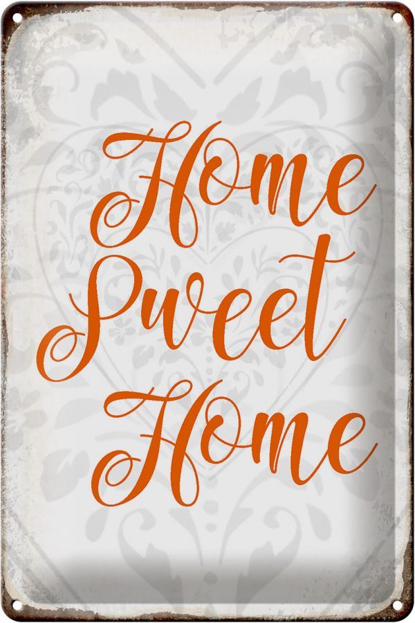 Schild Blech 20x30cm - Made in Germany - Spruch Home sweet Home Herz Metall Deko Blechschild