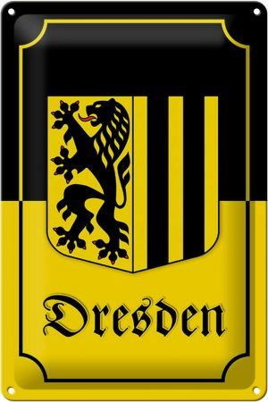 Schild Blech 20x30cm - Made in Germany - Wappen Dresden Stadtwappen Stadt Metall Deko Blechschild