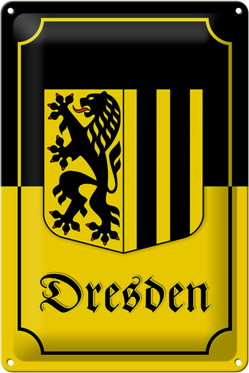 Schild Blech 20x30cm - Made in Germany - Wappen Dresden Stadtwappen Stadt Metall Deko Blechschild