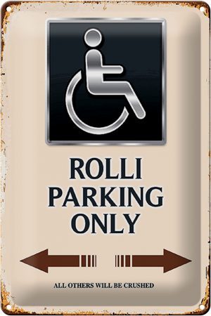Schild Blech 20x30cm - Made in Germany - Spruch Rolli parking only all others Metall Deko Blechschild