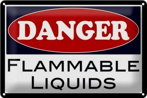 Schild Blech 30x20cm - Made in Germany - Hinweis Achtung Danger flammable liquids Metall Hinweis Blechschild