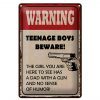 Schild Blech 20x30cm - Made in Germany - Spruch warning teenage boys beware Metall Deko Blechschild