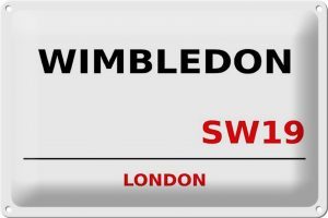 Schild Blech 30x20cm - Made in Germany - London Wimbledon SW19 Metall Deko Blechschild