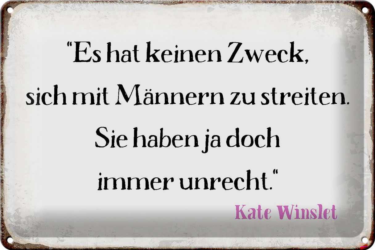 Schild Blech 30x20cm - Made in Germany - Spruch keinen Zweck sich mit Männern Metall Deko Blechschild