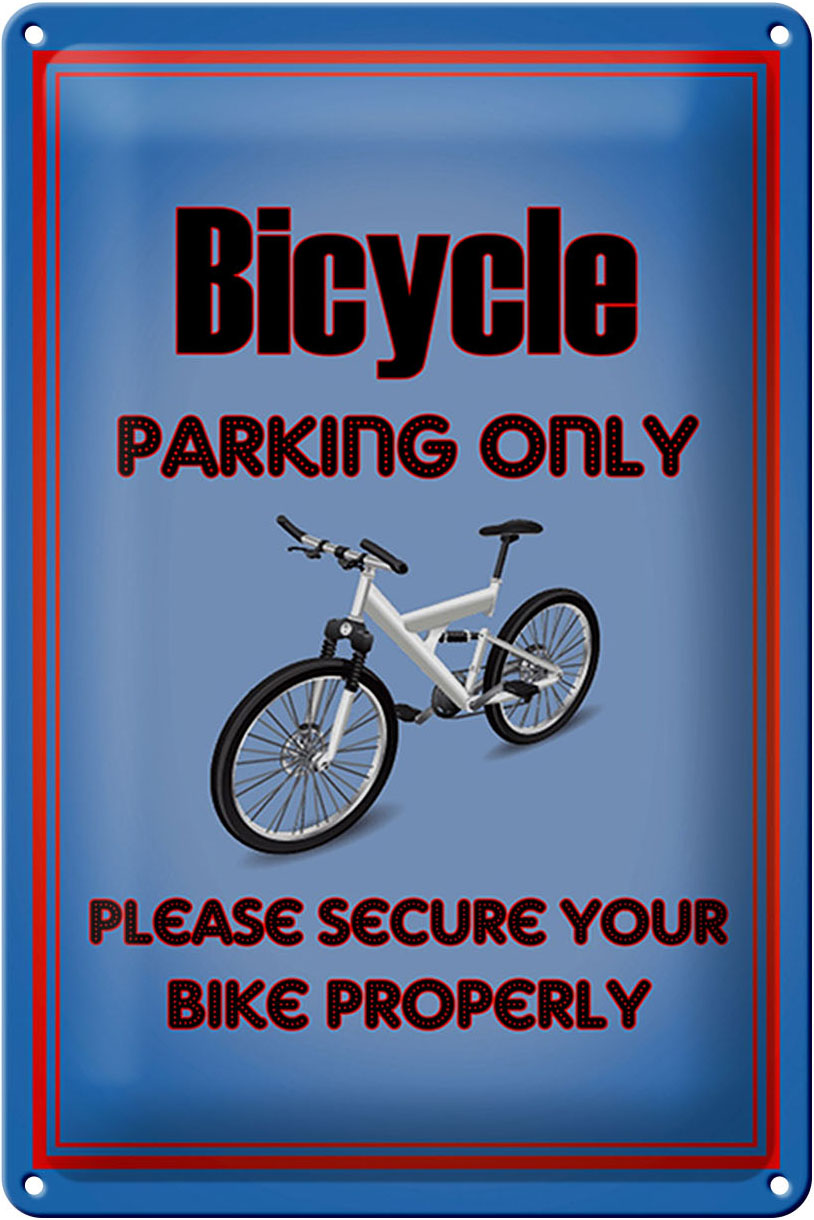 Schild Blech 20x30cm - Made in Germany - Parken Fahrrad Bicycle parking only Metall Hinweis Blechschild