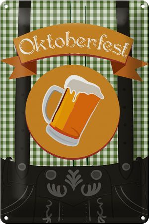 Schild Blech 20x30cm - Made in Germany - Bier Oktoberfest Metall Deko Blechschild