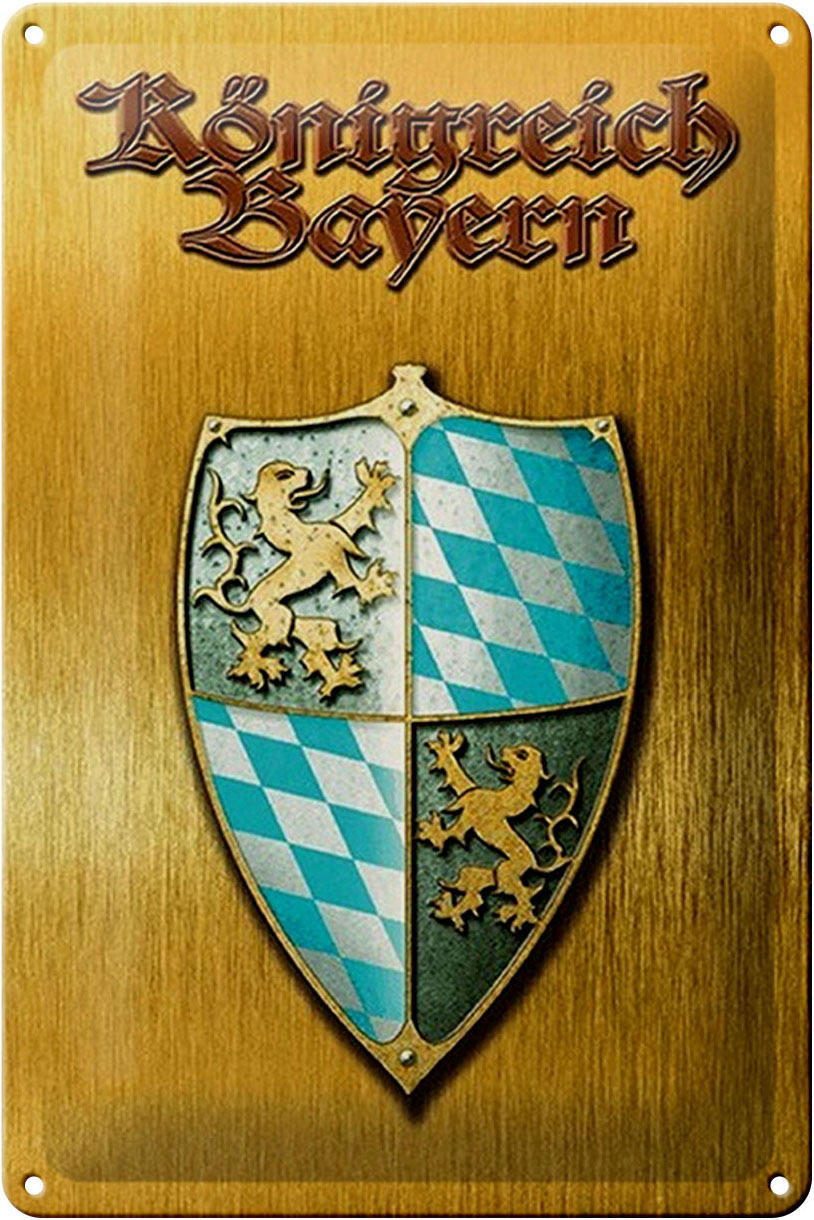 Schild Blech 20x30cm - Made in Germany - Spruch Königreich Bayern Metall Deko Blechschild