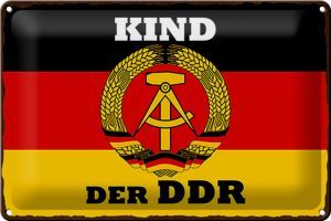 Schild Blech 30x20cm - Made in Germany - Spruch Kind der DDR Deuitschland Metall Deko Blechschild