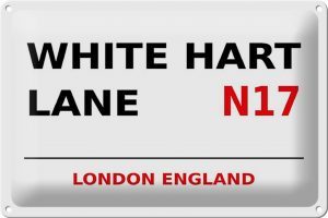 Schild Blech 30x20cm - Made in Germany - London White Hart Lane N17 Metall Deko Blechschild