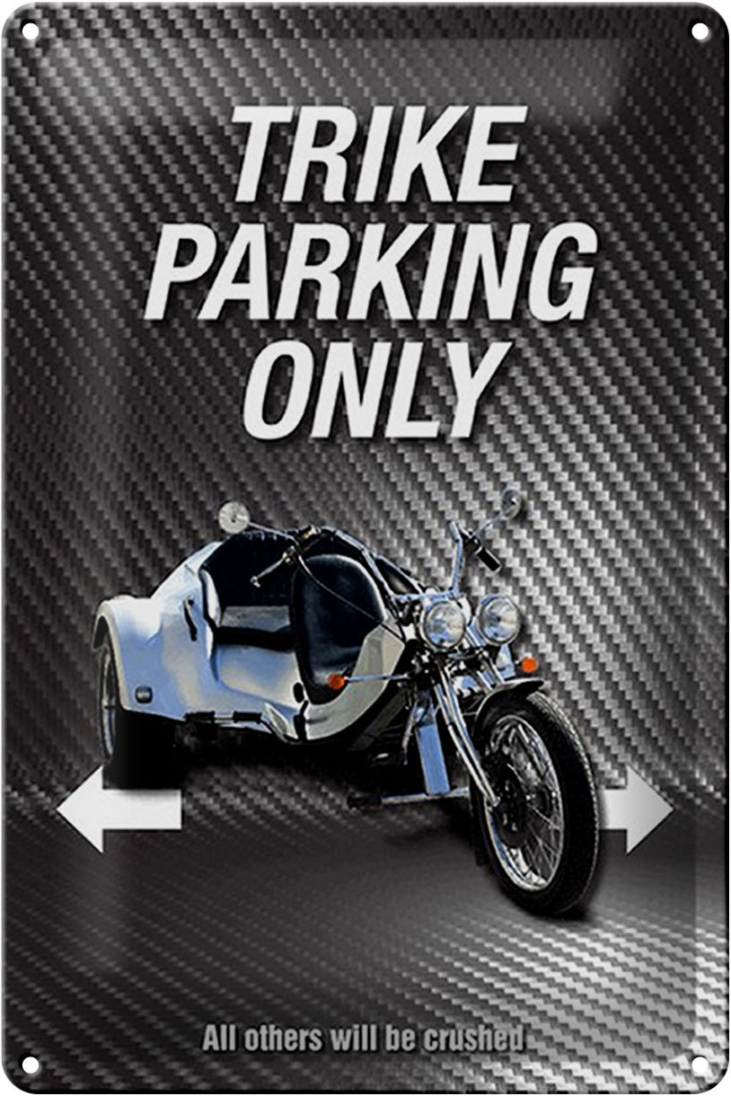 Schild Blech 20x30cm - Made in Germany - Spruch trike parking only all others Metall Deko Blechschild