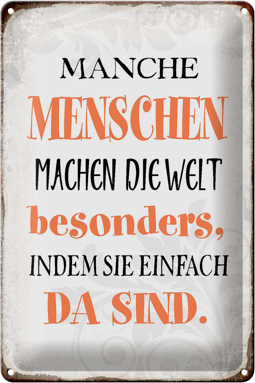 Schild Blech 20x30cm - Made in Germany - Spruch manche machen die Welt besonders Metall Deko Blechschild