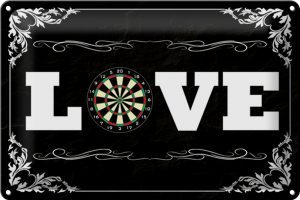 Schild Blech 30x20cm - Made in Germany - Spruch Love Darts Metall Deko Blechschild