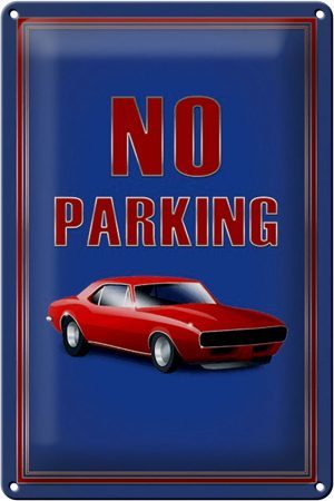 Schild Blech 20x30cm - Made in Germany - Hinweis Auto No Parking Metall Hinweis Blechschild