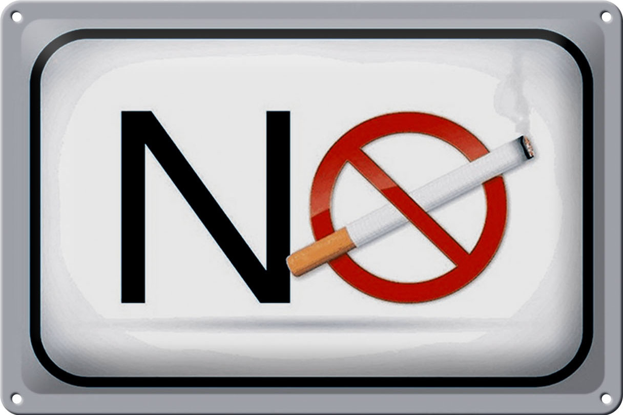 Schild Blech 30x20cm - Made in Germany - Verbot No smoking Rauchverbot Metall Hinweis Blechschild