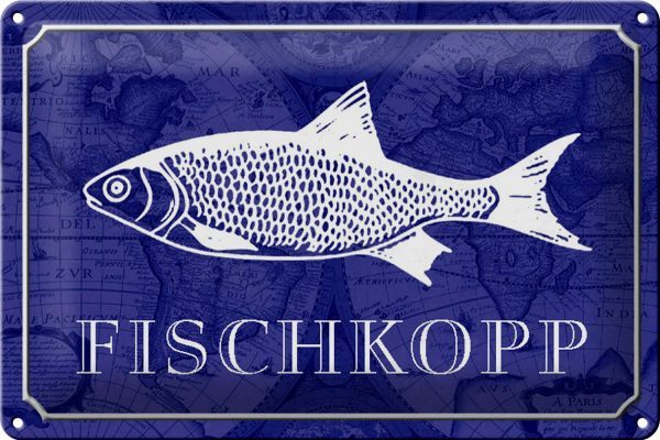 Schild Blech 30x20cm - Made in Germany - Spruch Fischkopp Fisch Metall Deko Blechschild – Bild 2