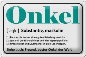 Schild Blech 30x20cm - Made in Germany - Spruch Onkel Freund bester Onkel Welt Metall Deko Blechschild