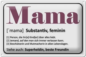 Schild Blech 30x20cm - Made in Germany - Spruch Mama Superheldin beste Freundin Metall Deko Blechschild