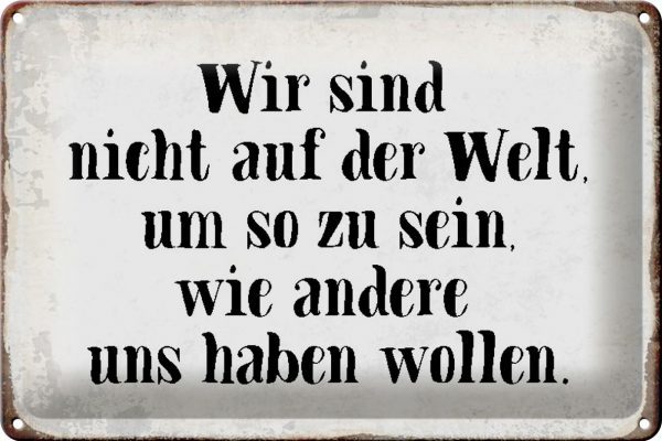 Schild Blech 30x20cm - Made in Germany - Spruch sind nicht auf Welt wie andere Metall Deko Blechschild