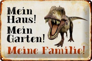 Schild Blech 30x20cm - Made in Germany - mein Haus mein Garten meine Familie