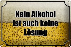 Schild Blech 30x20cm - Made in Germany - Spruch Bier kein keine Lösung Metall Deko Blechschild