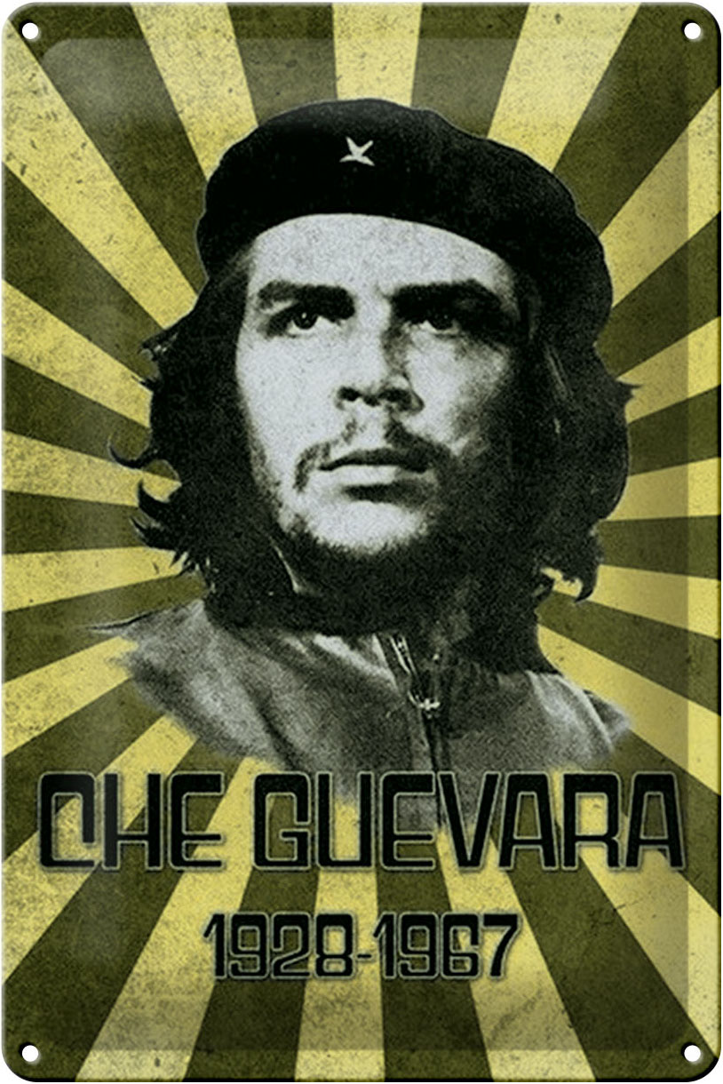 Schild Blech 20x30cm - Made in Germany - Retro Che Guevara 1928-1967 Kuba Cuba Metall Deko Blechschild