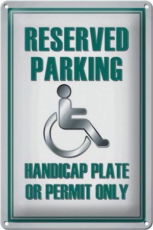 Schild Blech 20x30cm - Made in Germany - Parking handicap plate or Metall Hinweis Blechschild