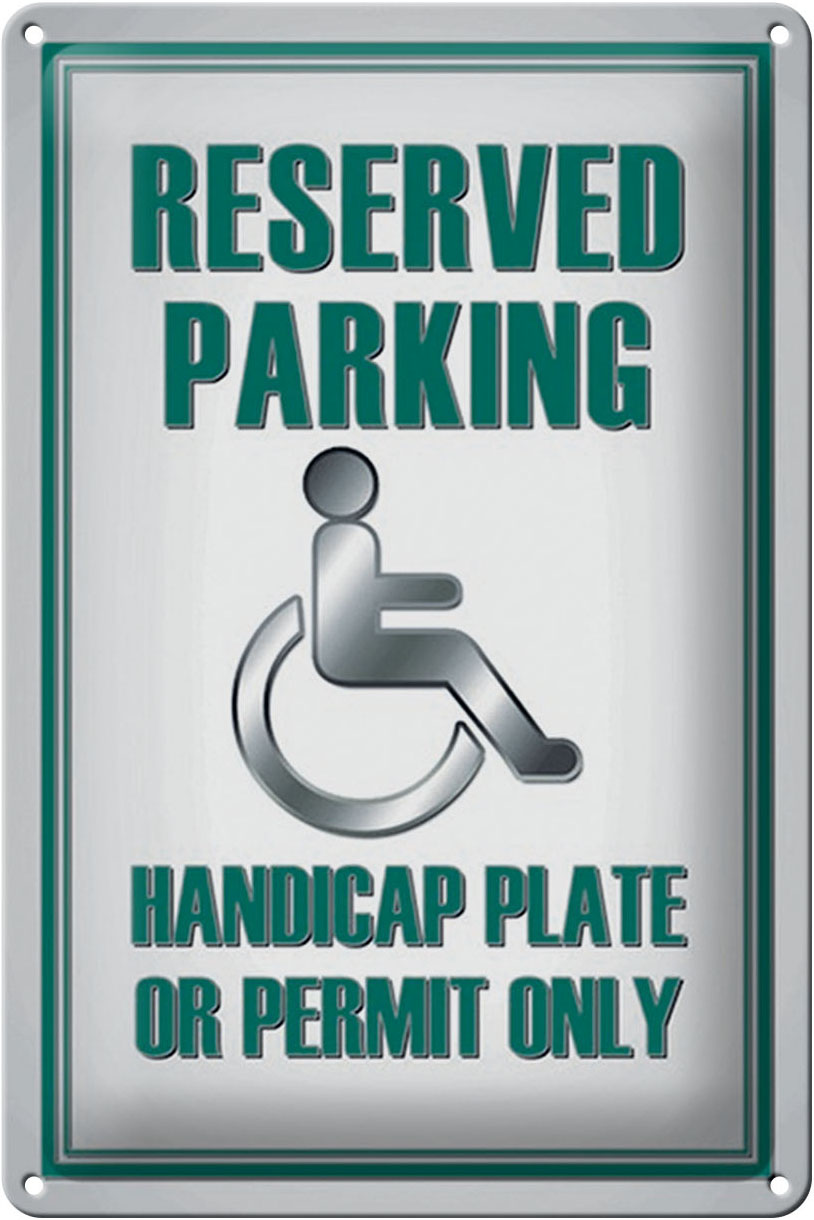 Schild Blech 20x30cm - Made in Germany - Parking handicap plate or Metall Hinweis Blechschild