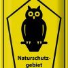Schild Blech 30x20cm - Made in Germany - Natur Naturschutzgebiet Eule Metall Deko Blechschild