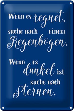 Schild Blech 20x30cm - Made in Germany - Spruch wenn es regnet wenn dunkel suche Metall Deko Blechschild