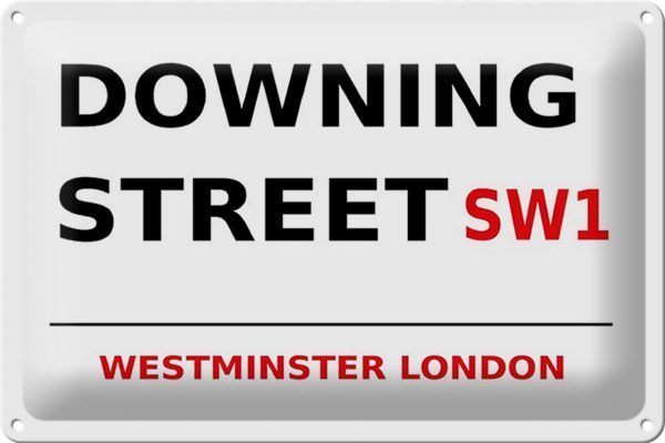 Schild Blech 30x20cm - Made in Germany - London Westminster downing Street SW1 Metall Deko Blechschild