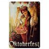 Schild Blech 20x30cm - Made in Germany - Pin-up Oktoberfest Frau mit Bier Metall Deko Blechschild