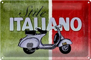 Schild Blech 30x20cm - Made in Germany - Mofa Stile Italiano Italien Scooter Metall Deko Blechschild