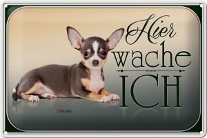 Schild Blech 30x20cm - Made in Germany - Hund Welsh Corgi hier wache ich Metall Deko Blechschild