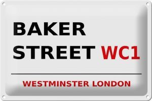 Schild Blech 30x20cm - Made in Germany - London Street Baker street WC1 Metall Deko Blechschild