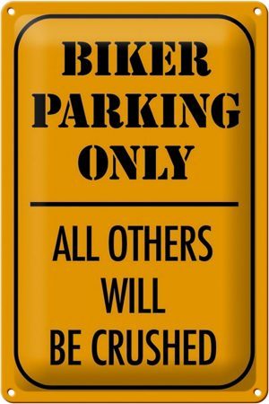 Schild Blech 20x30cm - Made in Germany - Parken biker parking only all others Metall Deko Blechschild