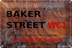 Schild Blech 30x20cm - Made in Germany - London Street Baker street WC1 Rost Metall Deko Blechschild