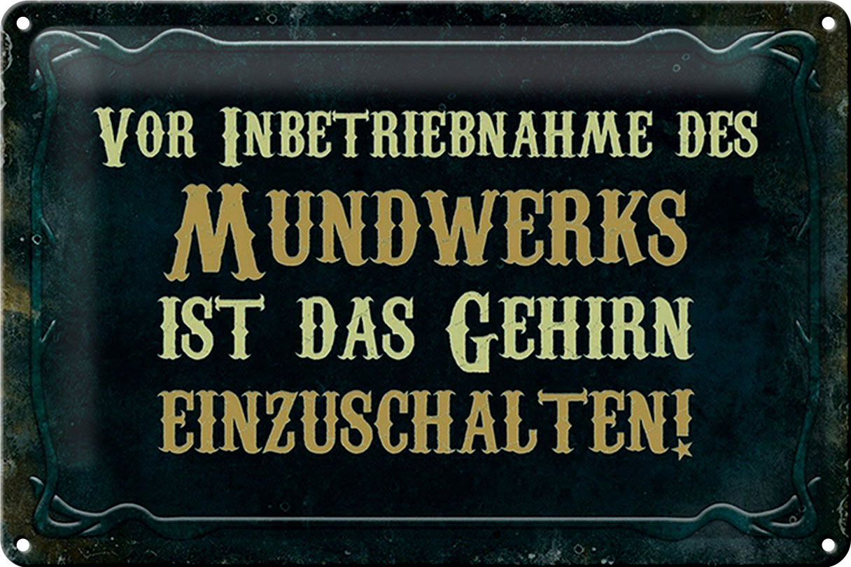 Schild Blech 30x20cm Made in Germany Spruch vor Inbetriebnahme des
